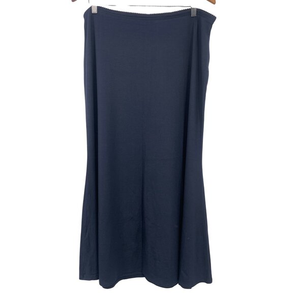 J.Jill Womens Size Large L Stretch Maxi Skirt  Rayon Stretch Midi Navy NWT New - Picture 3 of 10